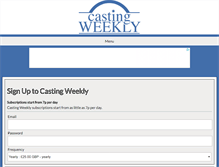 Tablet Screenshot of castingweekly.com